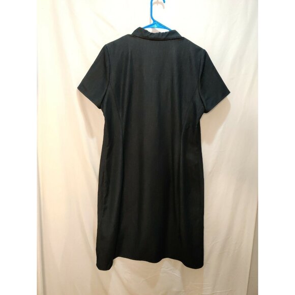 Y2K Tahari Denim Dress Zipper Front Preppy Careercore Classic US14 - Picture 6 of 7